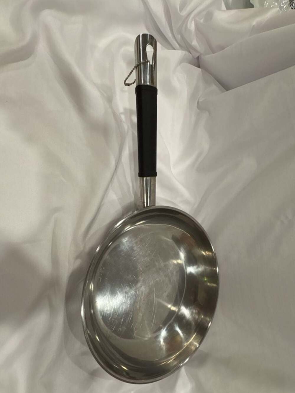 Tramontina 10-inch 18/10 Stainless Steel Oyakodon Pan with Black Handle